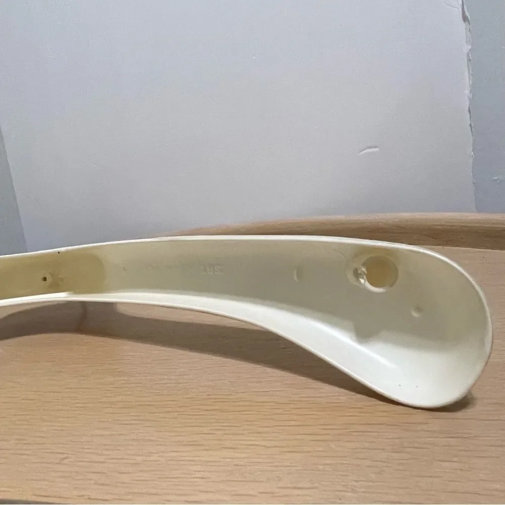Escada Ivory Plastic Garment Coat Hanger Velvet-Like Non-Slip Fabric Gold Logo